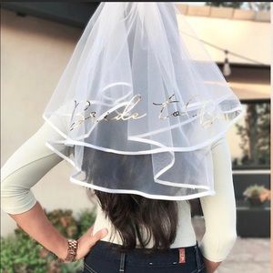 Bachelorette Party Veil with White Satin Garter